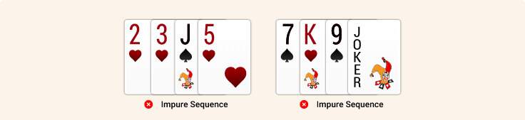 Impure Sequence Rummy Rules