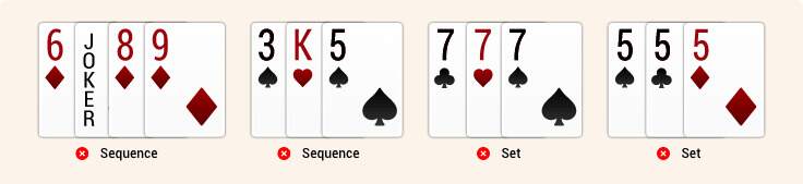 Inalid Shows Examples - Rummy Rules