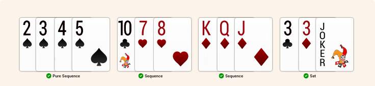 Valid Shows Examples - Rummy Rule